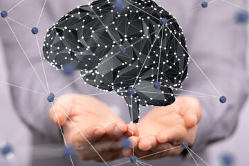 Aufkleber - think creative brain network neurogen digital