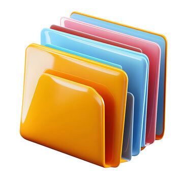 Folder Open Icons 3d cartoon style illustration