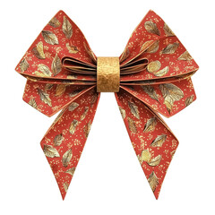 Isolated Red and Gold Bow