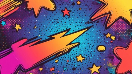 Wall Mural - Vibrant abstract background in comic pop art style, halftone dot pattern