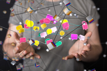 Poster - Chat bubbles - paper cut design