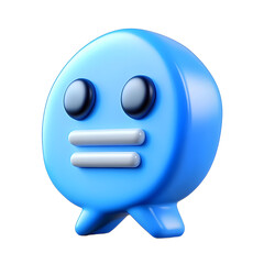 Poster - blue chat message 3d cartoon style illustration