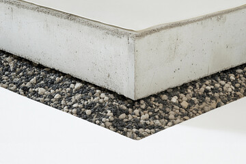 Poster - Concrete slab resting on gravel base at construction site