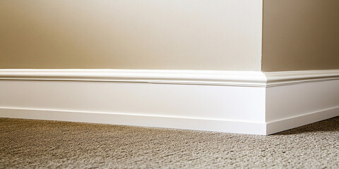 Aufkleber - Beautiful corner trim with beige wall and carpet flooring