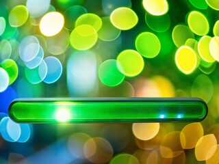 Poster - Green Download Progress Bar with Bokeh Background - Stock Photo