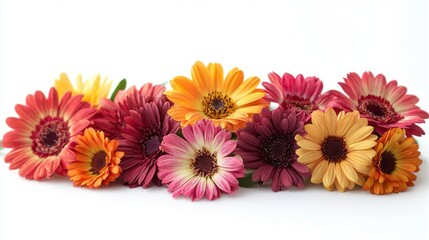 Poster - In a delightful array, orange, pink, red, and yellow spring flowers bloom beautifully, showcasing their vibrant colors and fresh petals, inviting joy and warmth into the surrounding space