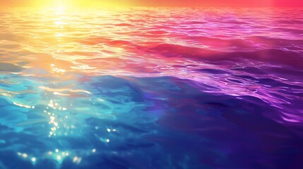 Wall Mural - Vibrant sunset colors reflecting on calm ocean water.