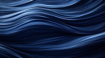 Poster - Abstract Blue Waves Flowing Seamlessly Together