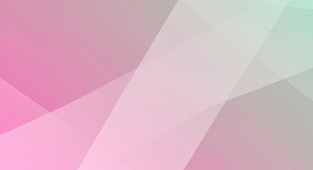Poster - Pink and Mint Abstract Background: Soft, pastel hues of pink and mint green blend seamlessly in a modern, abstract design.  Geometric shapes overlap, creating a dynamic yet serene visual effect.