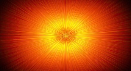 Poster - Radiance Burst: An intense, abstract burst of fiery orange and yellow light radiates outwards, creating a mesmerizing and dynamic visual spectacle. The colors and patterns suggest energy, movement.