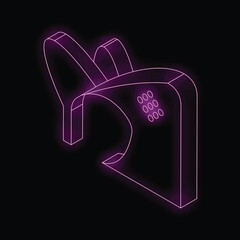 Wall Mural - Vr headset glowing purple on a black background, perfect for technology and gaming concepts