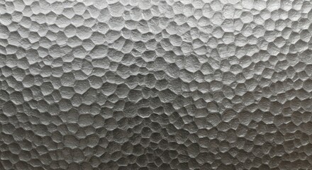 Poster - Hammered Metal Texture: Close-up of a hammered metal surface revealing a textured pattern of raised and indented shapes creating a unique, abstract design.