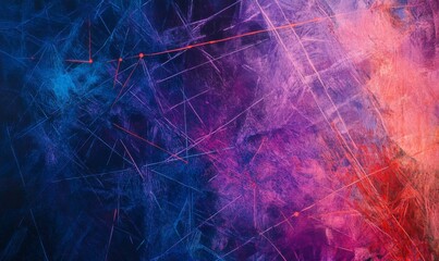 Wall Mural - Colorful, abstract image with a purple and blue background and a red and blue line.