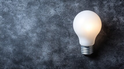 Poster - A single glowing light bulb on a dark background, symbolizing innovation and creative ideas.