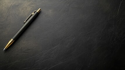 Poster - Close-up of financial documents and a pen on a clean black surface with copy space for overlays.