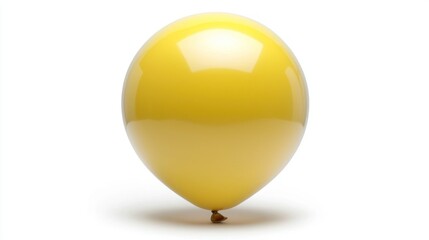 Poster - Vibrant Yellow Balloon on White Background: A Simple and Clean Image