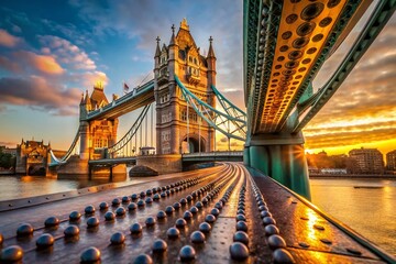 Poster - London Bridge Sunrise Macro Photography: Detailed Architectural Textures