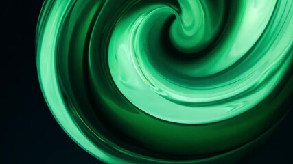 Poster - Intricate patterns of glossy green swirl and blend together, forming a captivating abstract design.