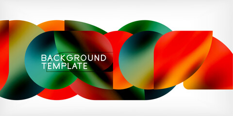 Aufkleber - Color geometric shapes background shadow circles