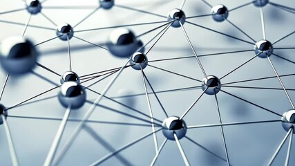 Silver spheres connected together as concept of network or business connections
