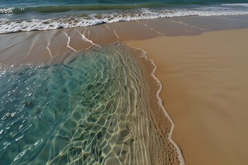 Beach sand under clear water background Generative AI