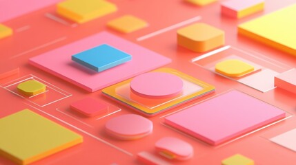 Vibrant Geometric Shapes for Web Development Concepts