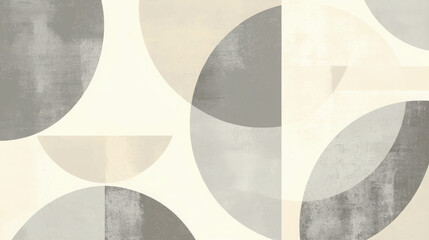 Poster - Abstract Design Featuring Geometric Shapes in Muted Tones for Modern Backgrounds and Textures