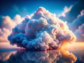 Poster - Macro Shot: Cloud Computing Concept - Abstract Fluffy Cloud Closeup