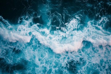 Aufkleber - Majestic turquoise waves crashing against the shore during sunny daylight hours