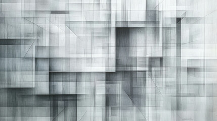 Poster - Monochrome Abstract Composition with Interwoven Lines and Grids for Modern Design Projects