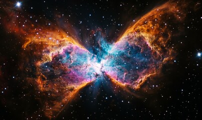Wall Mural - cosmic birth: a breathtaking cosmic spectacle, a vibrant nebula bursts with celestial energy, radiat