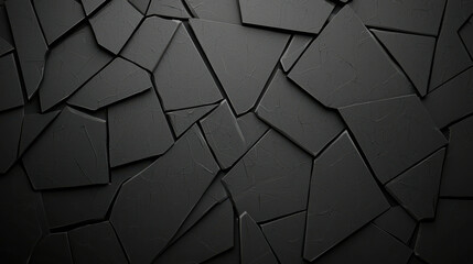 Poster - Abstract Dark Geometric Background with Random Fractured Shapes and Textured Surface