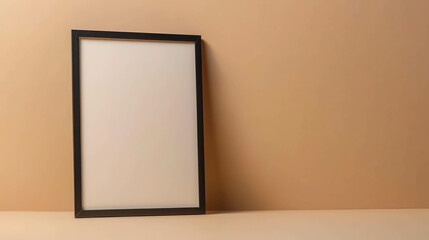 Poster - Minimalist Simple Black Frame Displaying Empty Space against Warm Background