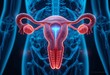 © Aliona - A vibrant 3D illustration of the female reproductive system in glowing colors, highlighting the uterus and ovaries. Ideal for educational purposes and medical illustrations.