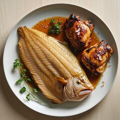 Poster - A_succulent_goldenbrown_carp_fish_steak_ex_