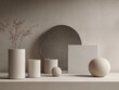 © Ламина Акулова - Modern minimalist composition with geometric objects and neutral tones for contemporary design