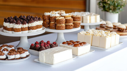 Canvas Print - Elegant dessert display with variety of gourmet sweets and cakes