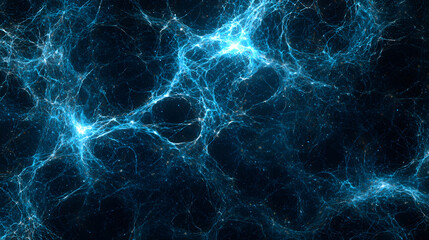 Poster - Dark blue background with numerous small white dots creating a starry effect in a simple design