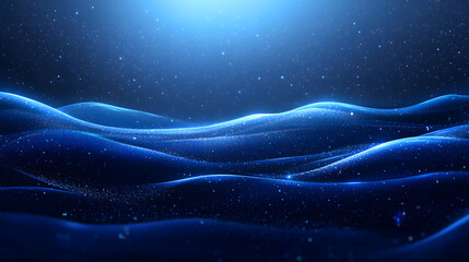Poster - dark blue background with bright light source creating a minimalist visual effect