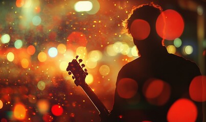 Wall Mural - Crimson Concert: Blurry bokeh lights of a vibrant concert, capturing the energy and excitement of a live music performance.