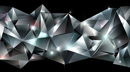 Poster - Variety of geometric shapes in contrasting colors against a black background