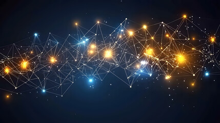 Poster - Abstract background featuring interconnected lines and dots creating a network design