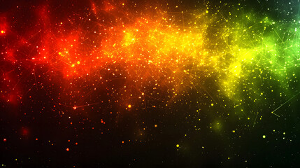 Poster - Colorful explosion of light and stars in a cosmic space background with bright colors and glowing elements