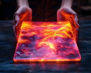 Poster - Glowing Holographic Product in a Business Sales Meeting