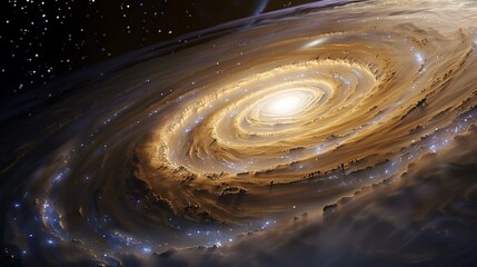 Wall Mural - A majestic view of the Andromeda Galaxy, with its spiral arms vividly detailed