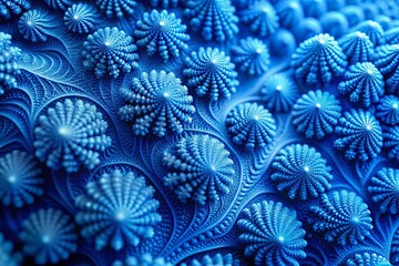 Poster - Minimalist Blue Fractal Art: Abstract Digital Background