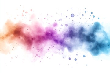 Poster - A vibrant abstract cloud of colorful powder, featuring hues of pink, purple, blue, and orange against a white background, creating a dynamic and artistic visual effect.