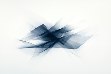 Poster - Abstract design featuring flowing dark blue shapes on a white background, creating a sense of movement and depth.
