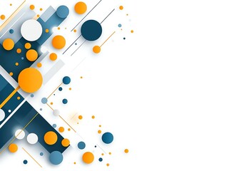 Poster - Abstract geometric shapes in vibrant colors create a dynamic composition against a clean white background, perfect for modern designs and visual applications.