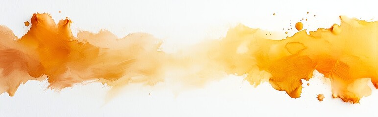 Poster - Abstract orange watercolor splash on a white background. Perfect for artistic designs, backgrounds, or creative projects needing a splash of color and vibrancy.